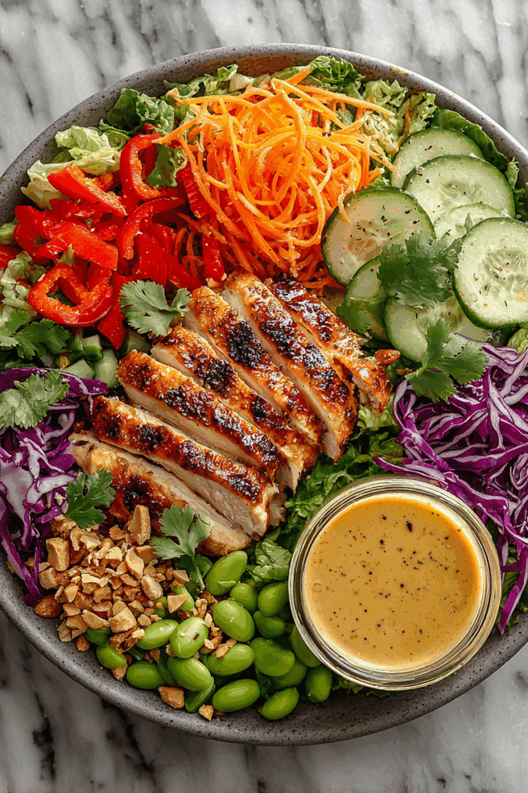 Authentic Thai Chicken Salad with herbs and cashews
