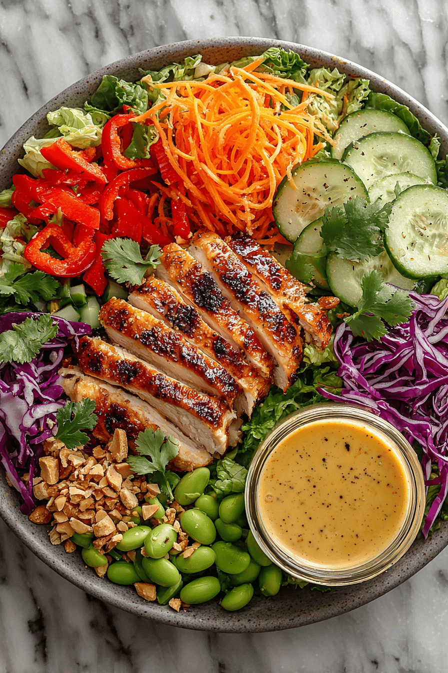 Authentic Thai Chicken Salad with herbs and cashews