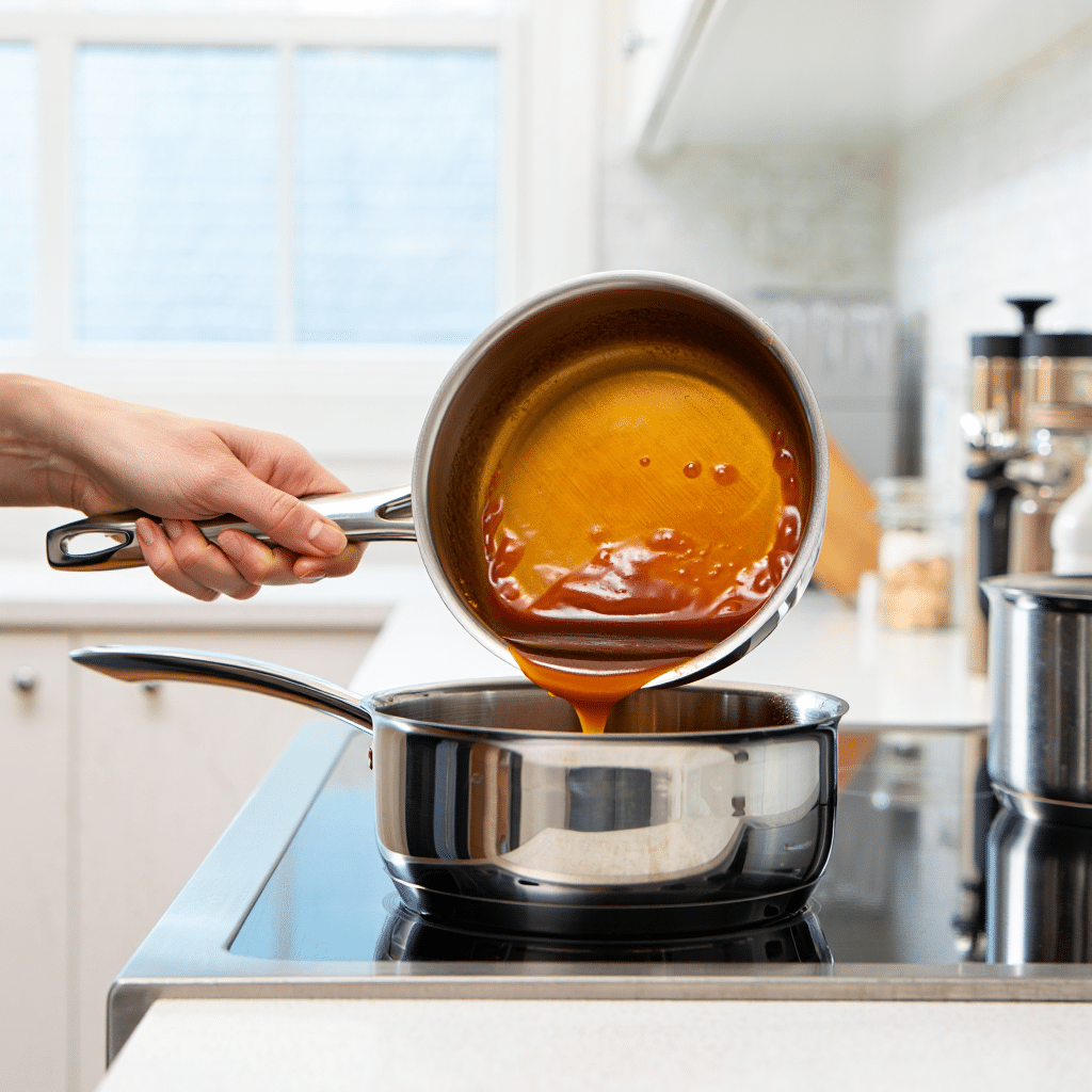Stir fry vegetables coated in homemade sweet and sour sauce