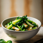 Baby bok choy stir fried with oyster sauce and soy sauce
