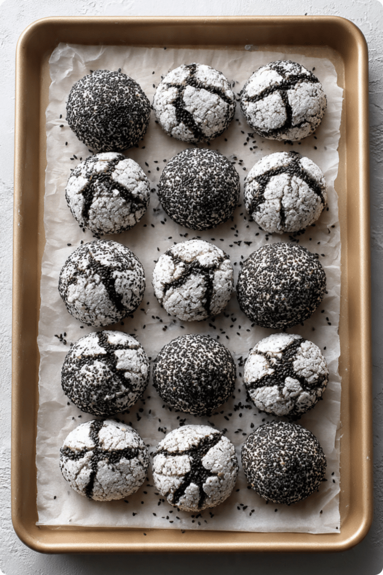 Black Sesame Snowball Cookies