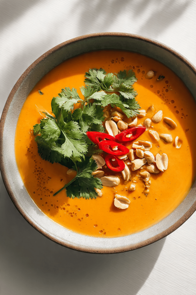 Creamy thai peanut soup