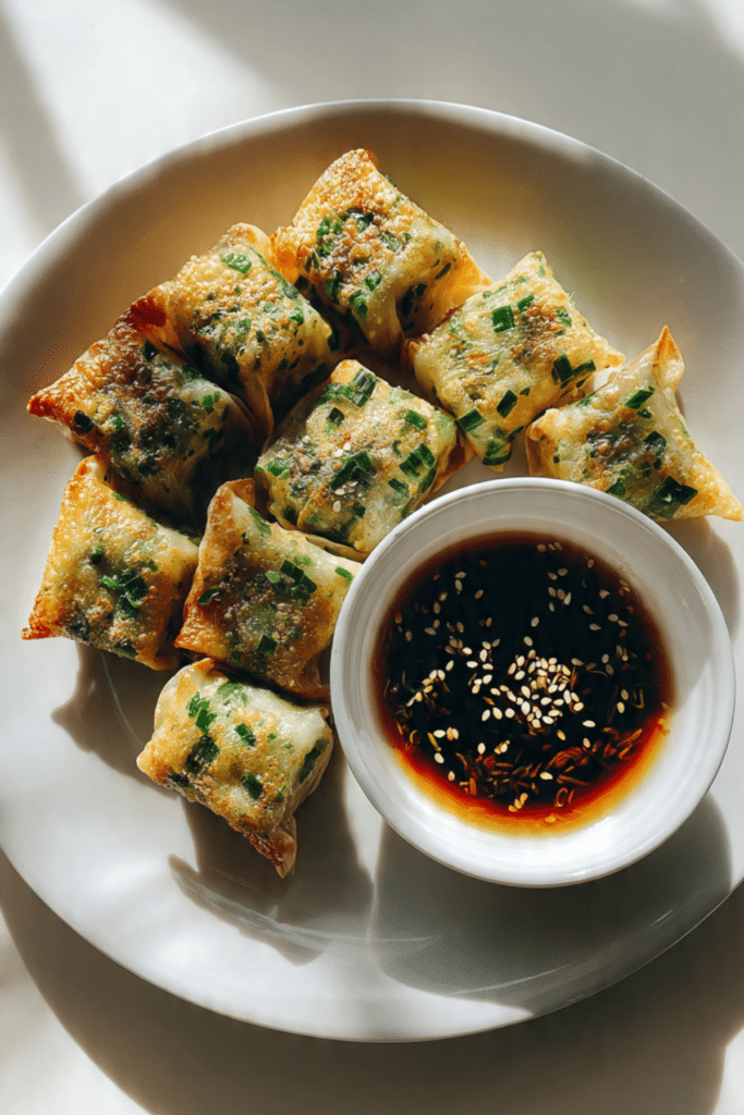 Crispy Garlic Chive Dumplings