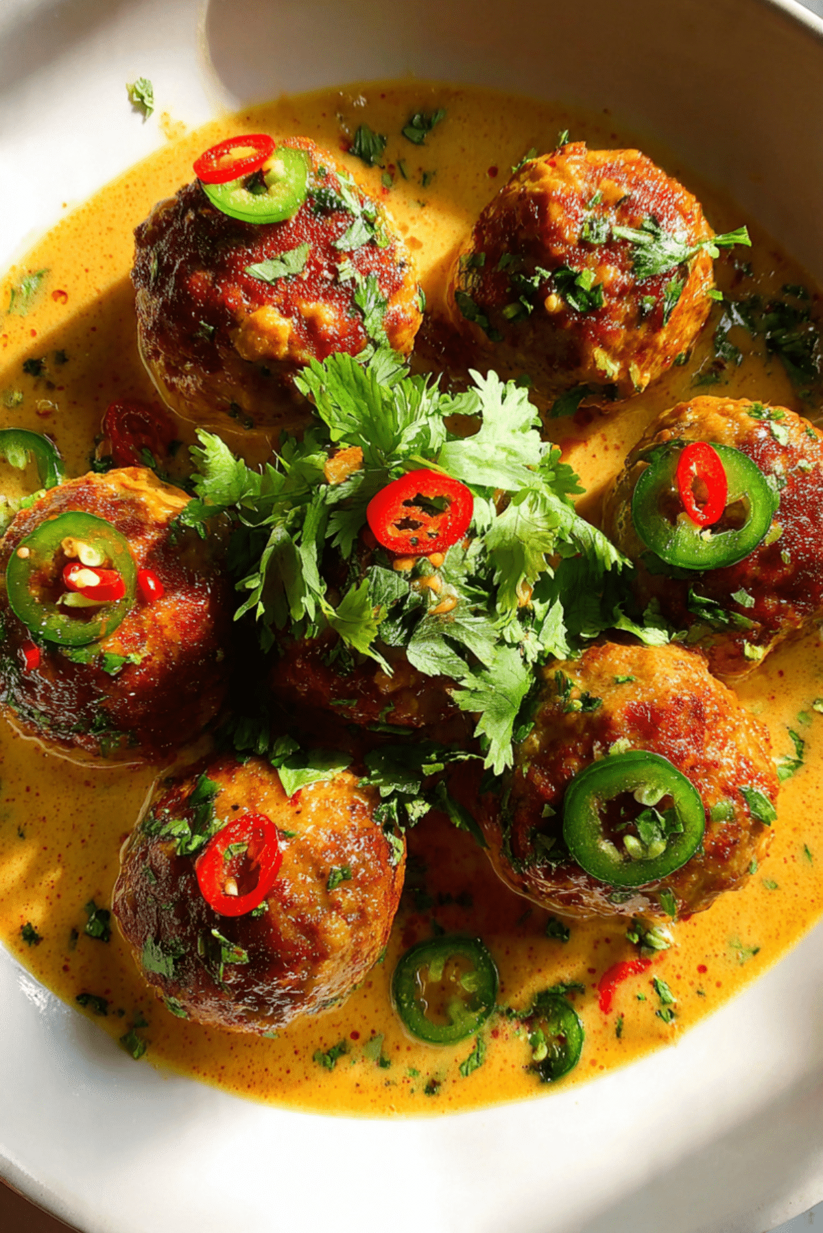CREAMY THAI COCONUT CHICKEN MEATBALLS