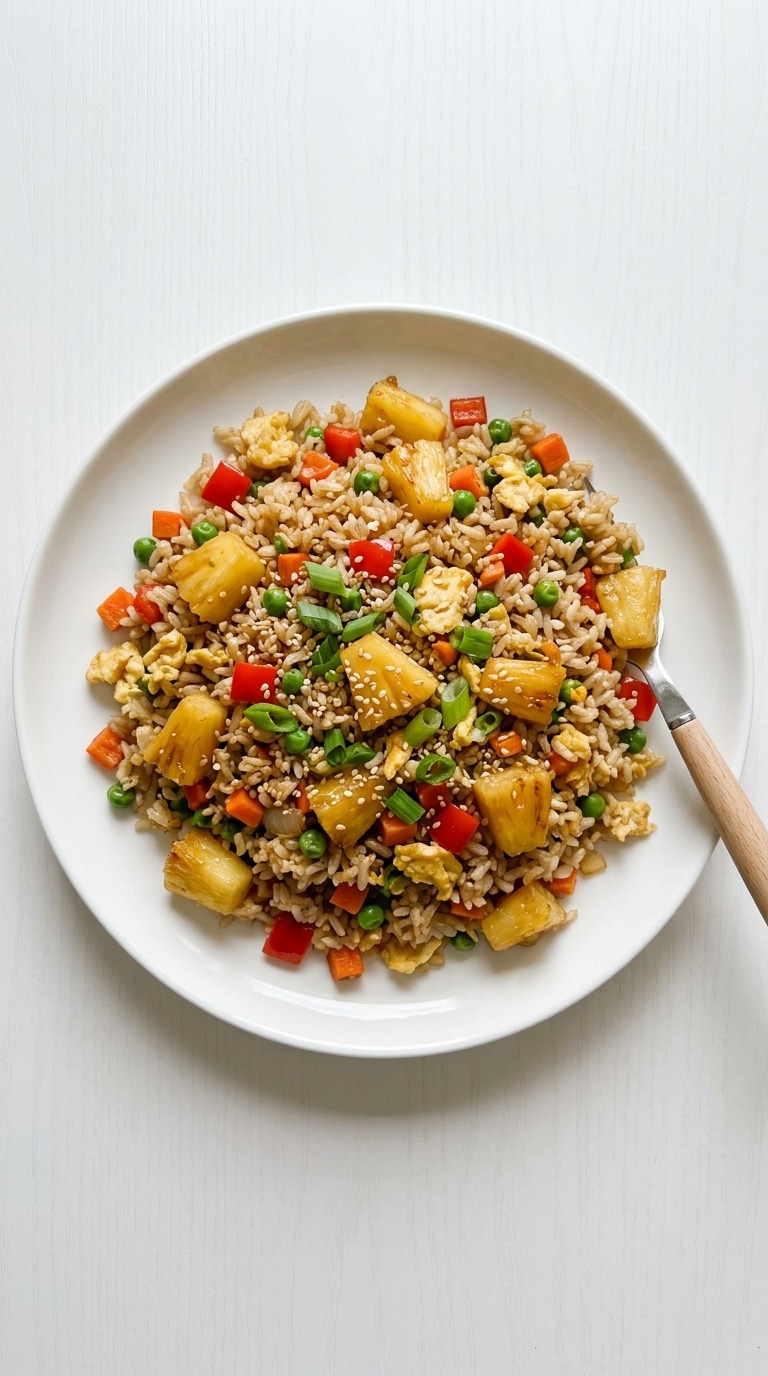 Healthy Brown Rice Pineapple Fried Rice
