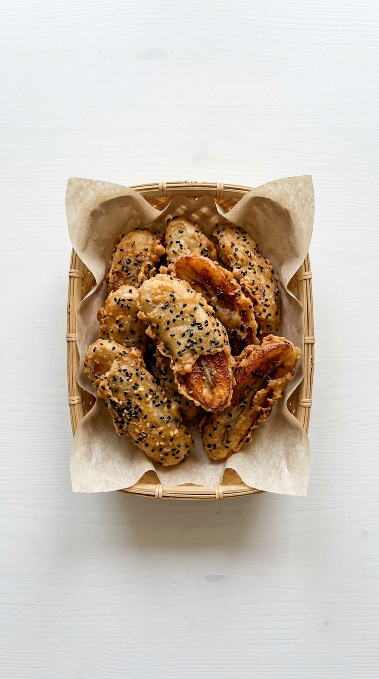 Black Sesame Thai Fried Bananas