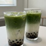 Iced Thai Coconut Matcha Latte with Boba