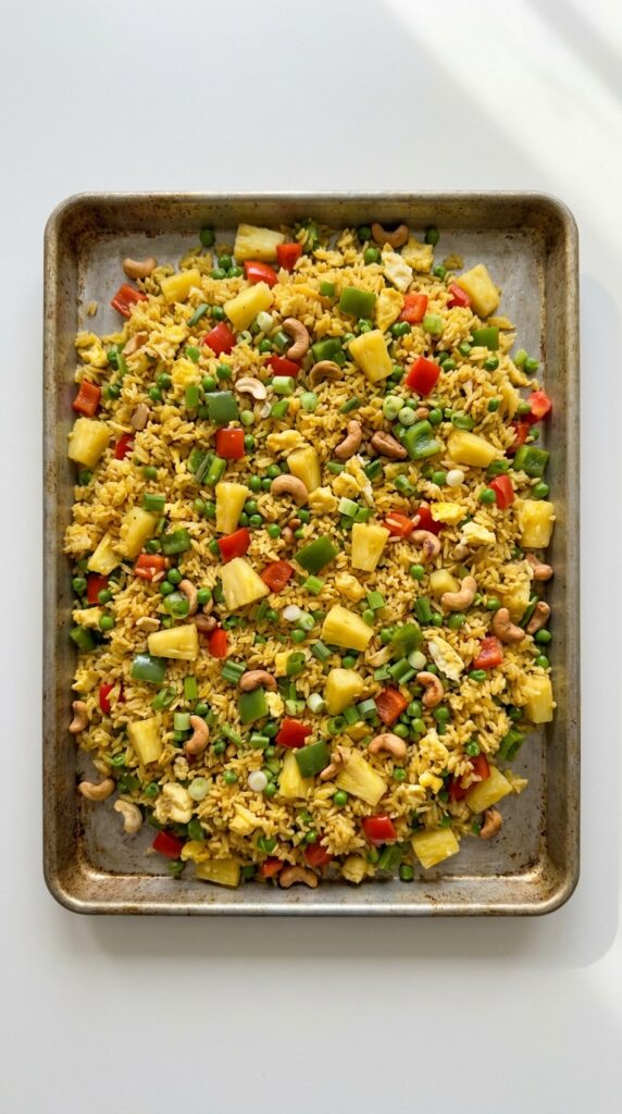Sheet Pan Pineapple Fried Rice