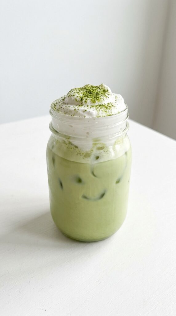 Whipped Coconut Cream Matcha Latte